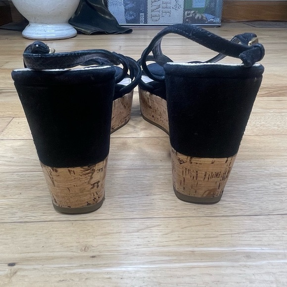 PRADA - Authentic Black Suede Cork Platform Sandal - Euro 38 - - Picture 3 of 6